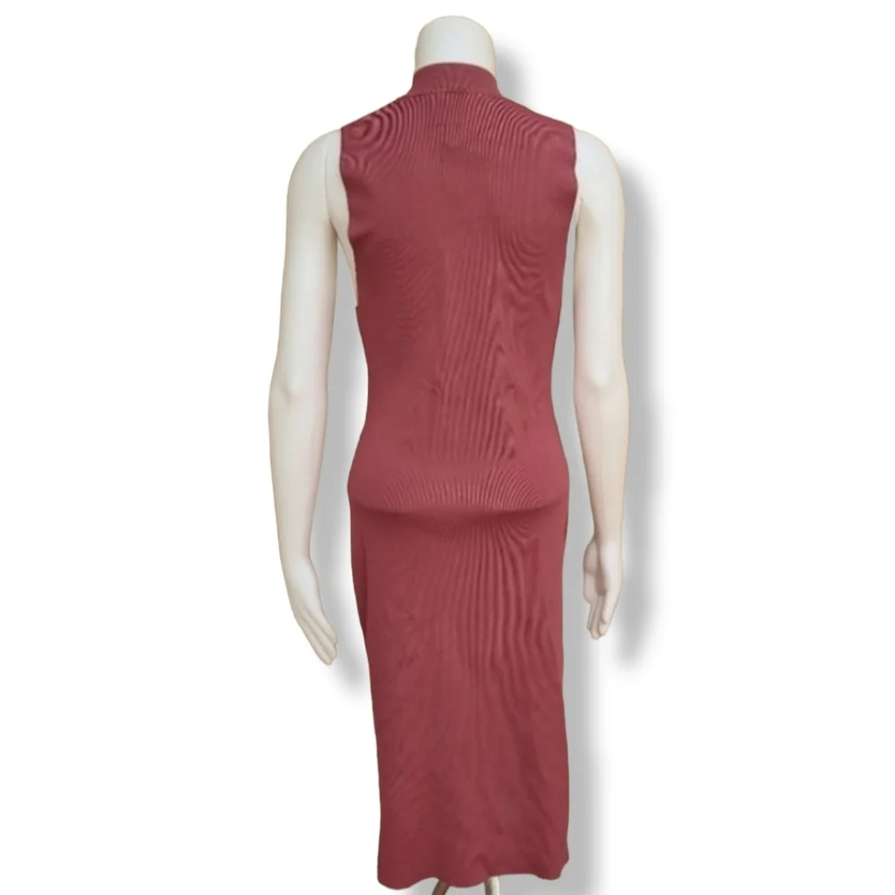 BAILEY 44 Carmine Bewitched Cut Out Bodycon Sheath Dress L Dusty Mauve Rose - Picture 6 of 14